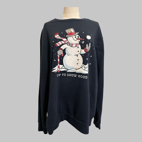 Old Navy Up To Snow Good Snowman Unisex Navy Ugly Christmas Sweatshirt Size XXL - Picture 1 of 8
